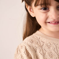 Mila Jumper - Light Oatmeal Marle Childrens Jumper from Jamie Kay Australia