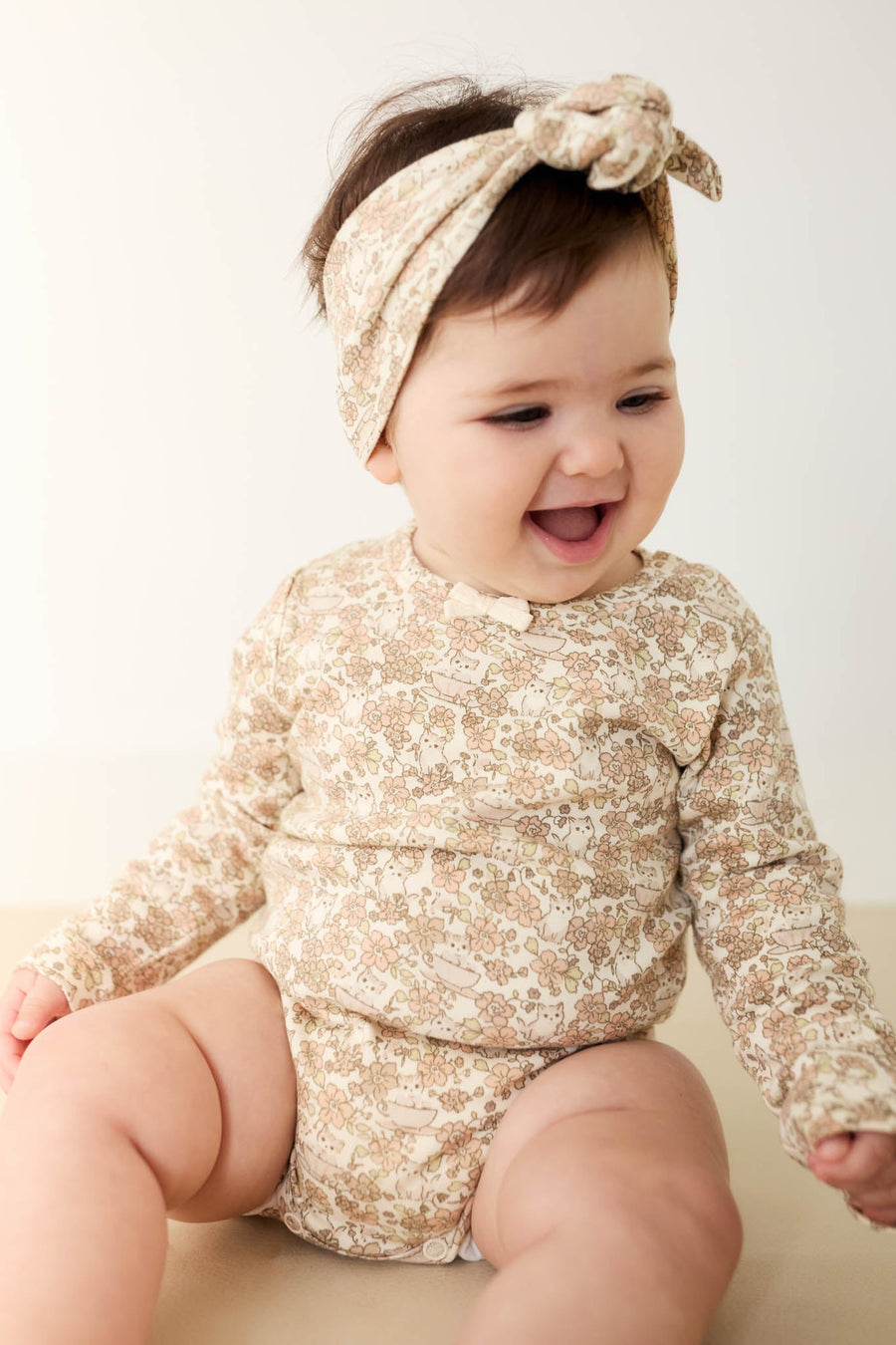 Organic Cotton Long Sleeve Bodysuit - Kitty Chloe Childrens Bodysuit from Jamie Kay Australia