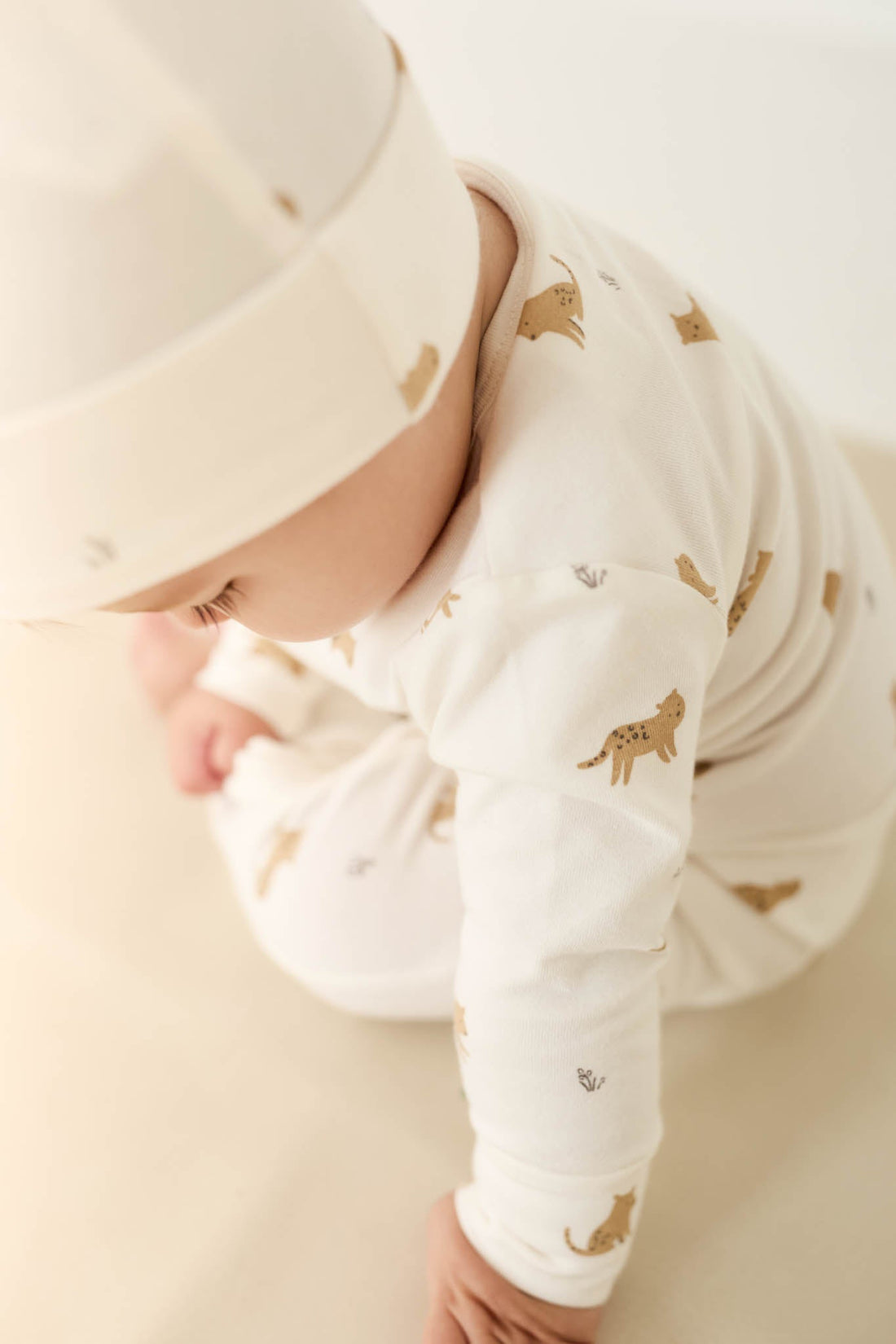 Organic Cotton Reese Zip Onepiece - Lenny Leopard Cloud Childrens Onepiece from Jamie Kay Australia