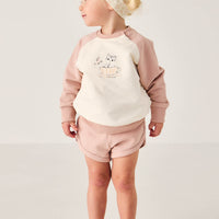 Organic Cotton Ivy Shortie - Dusky Rose Childrens Short from Jamie Kay Australia