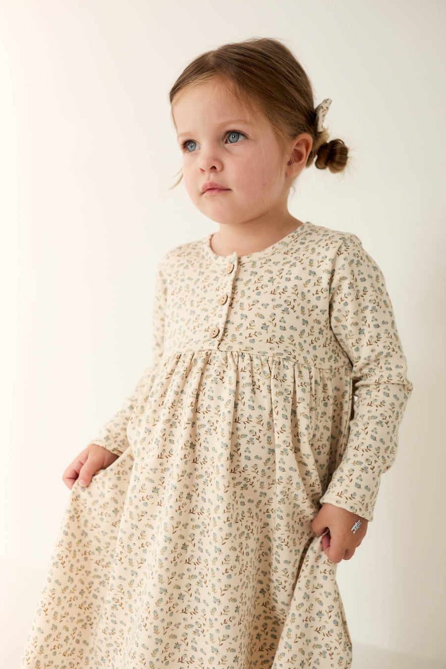 Organic Cotton Bridget Dress - Blueberry Ditsy Childrens Dress from Jamie Kay Australia