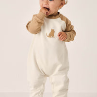 Organic Cotton Tao Sweatshirt Onepiece - Bronzed Leopard Childrens Onepiece from Jamie Kay Australia