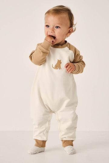 Organic Cotton Tao Sweatshirt Onepiece - Bronzed Leopard Childrens Onepiece from Jamie Kay Australia