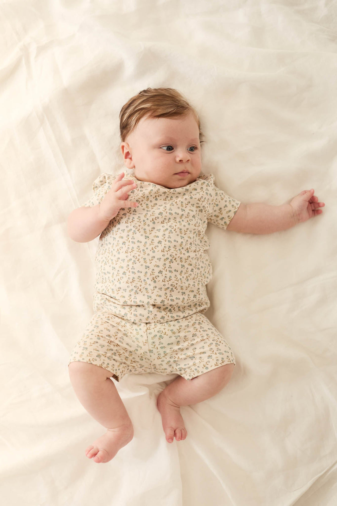 Organic Cotton Skye Short Sleeve Set - Blueberry Ditsy Childrens Pyjamas from Jamie Kay Australia