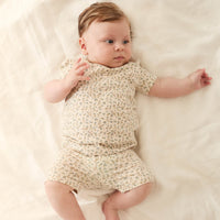 Organic Cotton Skye Short Sleeve Set - Blueberry Ditsy Childrens Pyjamas from Jamie Kay Australia