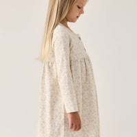 Organic Cotton Poppy Dress - Rosalie Floral Mauve Childrens Dress from Jamie Kay Australia