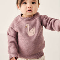 Audrey Knitted Jumper - Dreamy Pink Marle Childrens Knitwear from Jamie Kay Australia