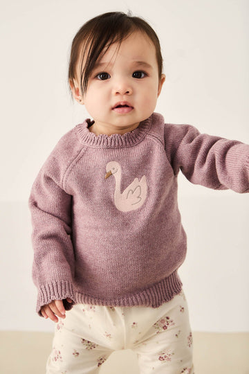 Audrey Knitted Jumper - Dreamy Pink Marle Childrens Knitwear from Jamie Kay Australia