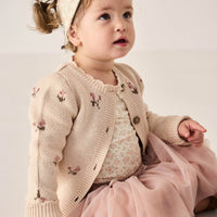 Delilah Cardigan - Delilah Jacquard Misty Rose Childrens Cardigan from Jamie Kay Australia