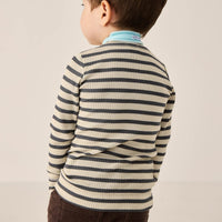 Organic Cotton Modal Long Sleeve Henley - Cassava/Arctic Childrens Top from Jamie Kay Australia