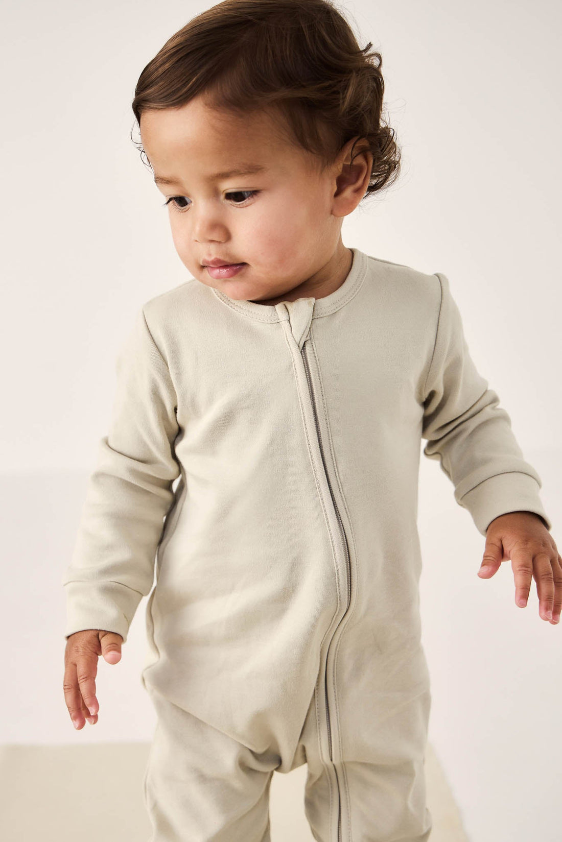 Pima Cotton Frankie Zip Onepiece - Clay Childrens Onepiece from Jamie Kay Australia