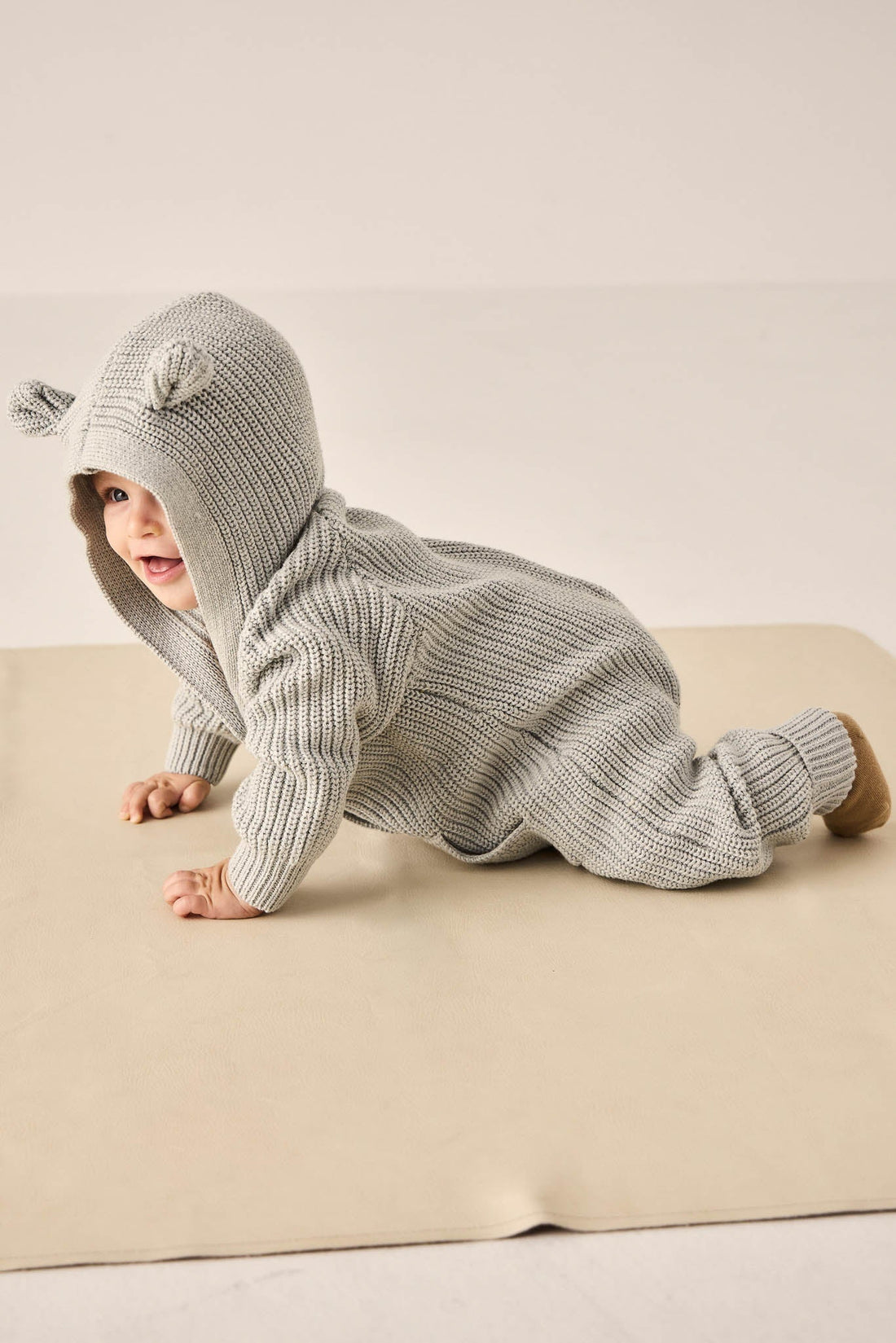 Bear Knit Onepiece - Ocean Spray Fleck Childrens Onepiece from Jamie Kay Australia