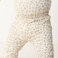 Organic Cotton Everyday Legging - Blueberry Ditsy Childrens Legging from Jamie Kay Australia