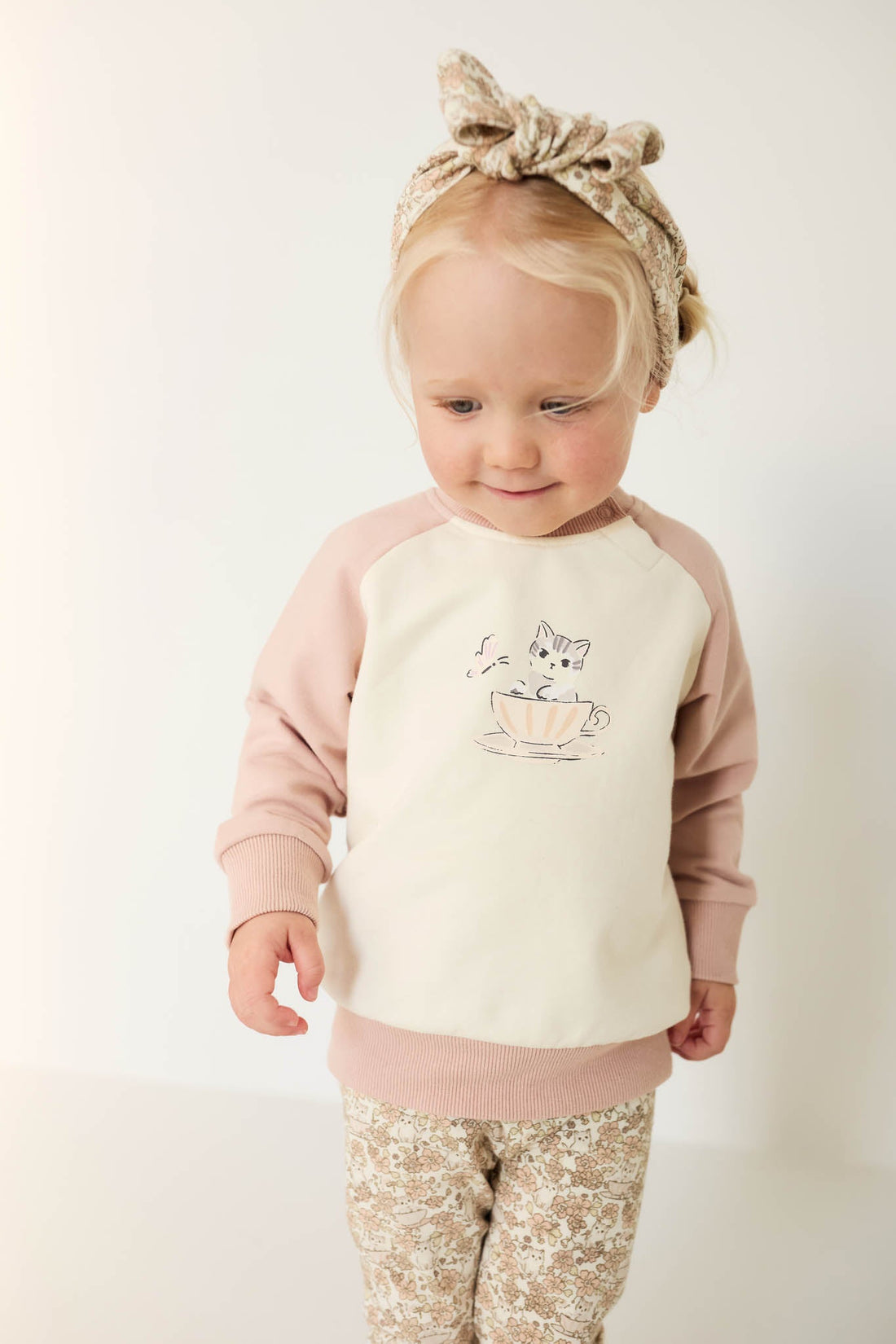 Organic Cotton Tao Sweatshirt - Moon's Garden Dusky Rose Childrens Sweatshirt from Jamie Kay Australia