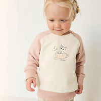 Organic Cotton Tao Sweatshirt - Moon's Garden Dusky Rose Childrens Sweatshirt from Jamie Kay Australia