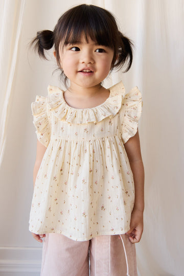 Organic Cotton Muslin Banks Blouse - Dina Antique Childrens Top from Jamie Kay Australia
