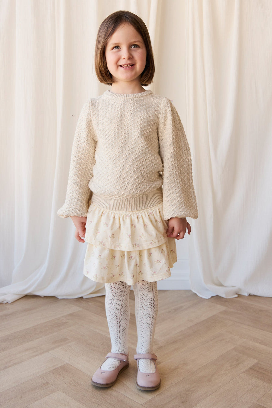 Organic Cotton Ruby Skirt - Thelma Parchment Childrens Skirt from Jamie Kay Australia