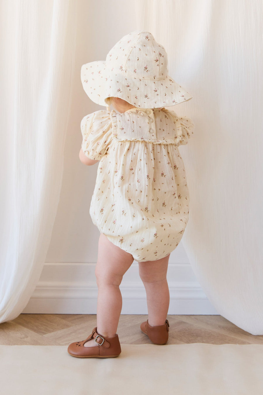 Organic Cotton Muslin Odette Playsuit - Dina Antique Childrens Jumpsuit from Jamie Kay Australia