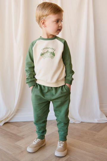 Organic Cotton Dominic Track Pant - Snow Pea Childrens Pant from Jamie Kay Australia