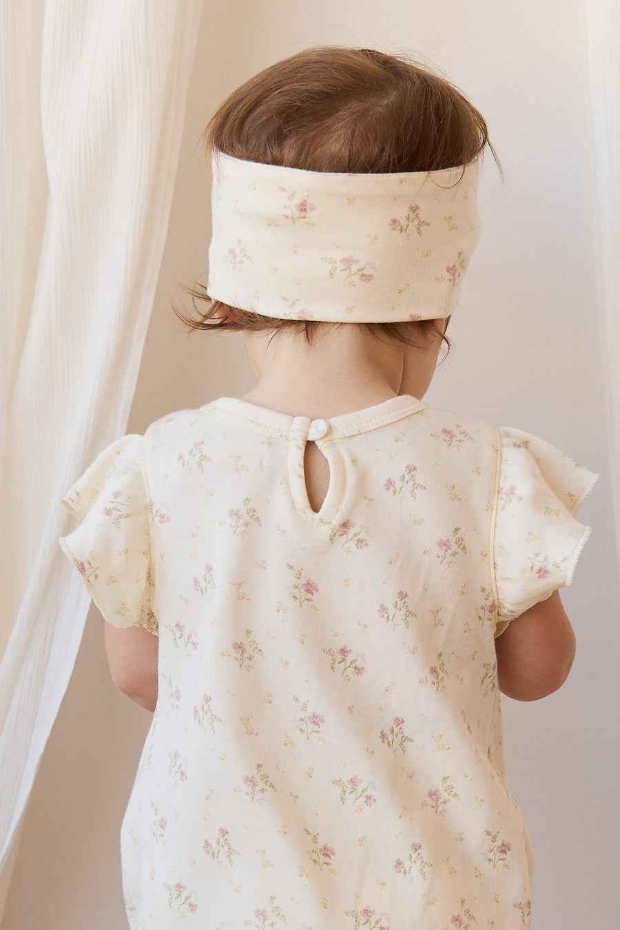 Organic Cotton Sage Onepiece - Thelma Parchment Childrens Onepiece from Jamie Kay Australia