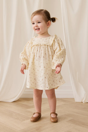 Organic Cotton Muslin Amira Dress - Dina Antique Childrens Dress from Jamie Kay Australia