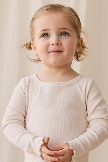 Organic Cotton Fine Rib Agathe Top - Blushed Rose Childrens Top from Jamie Kay Australia