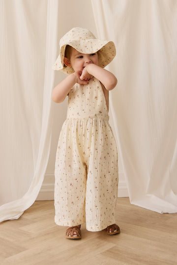 Organic Cotton Muslin Lana Jumpsuit - Dina Antique Childrens Jumpsuit from Jamie Kay Australia