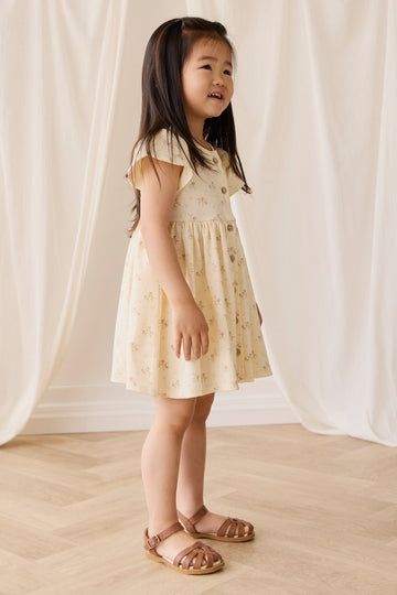 Organic Cotton Dahlia Dress - Thelma Parchment Childrens Dress from Jamie Kay Australia