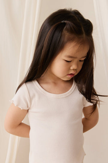 Organic Cotton Fine Rib Ines Top - Blushed Rose Childrens Top from Jamie Kay Australia
