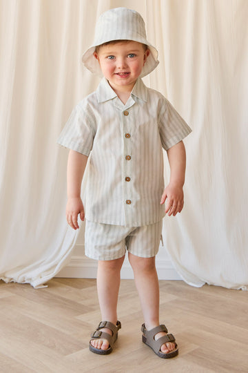 Organic Cotton Silas Shirt - Variegated Stripe Shoreline Childrens Shirt from Jamie Kay Australia