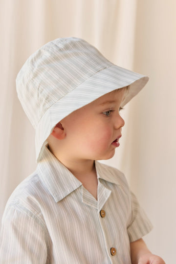 Organic Cotton Bucket Hat - Variegated Stripe Shoreline Childrens Hat from Jamie Kay Australia