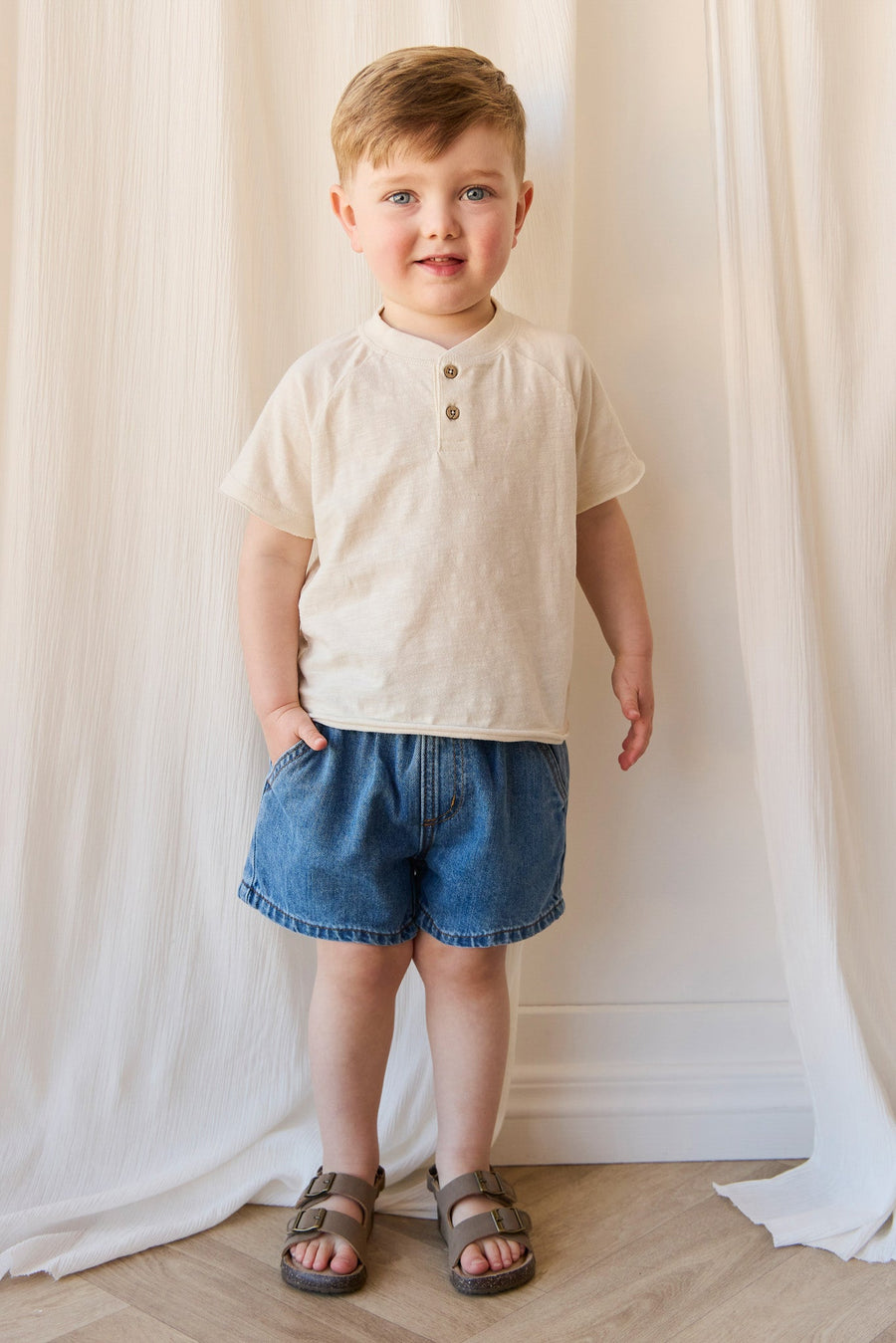 Reid Denim Short - Vintage Denim Childrens Short from Jamie Kay Australia