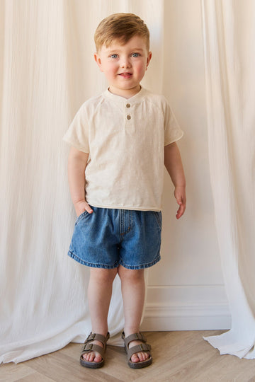 Organic Cotton Lewis Tee - Parchment Childrens Top from Jamie Kay Australia