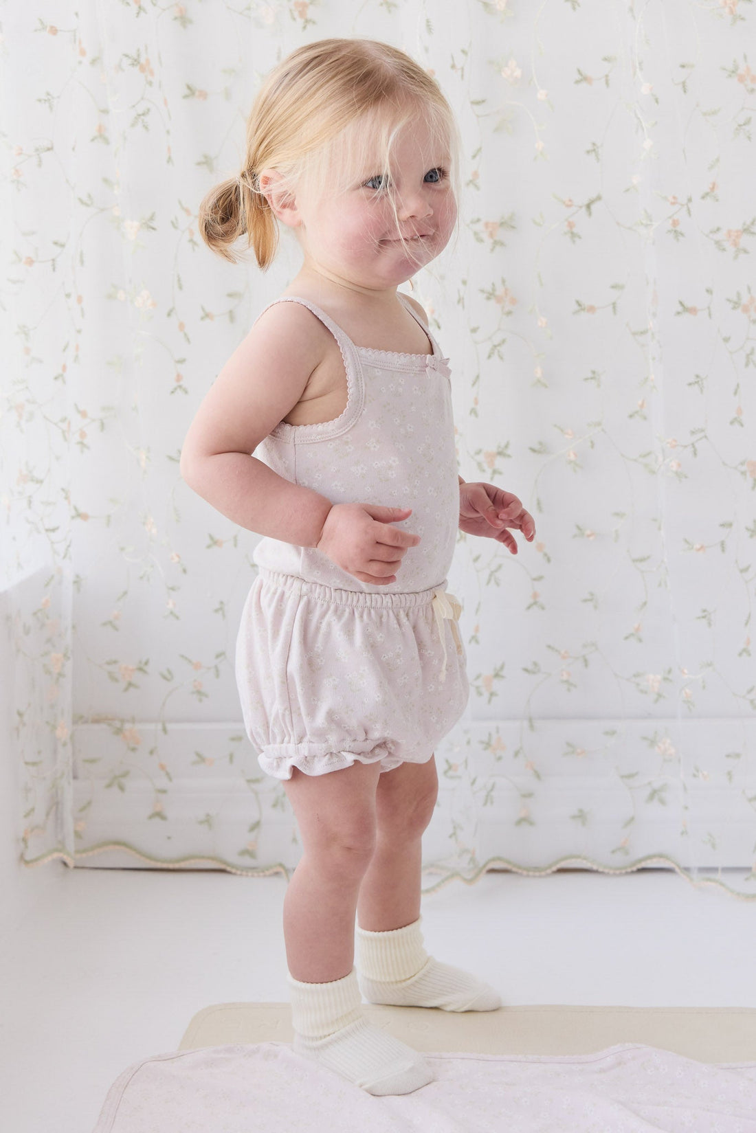 Organic Cotton Frill Bloomer - Addie Lilac Childrens Bloomer from Jamie Kay Australia