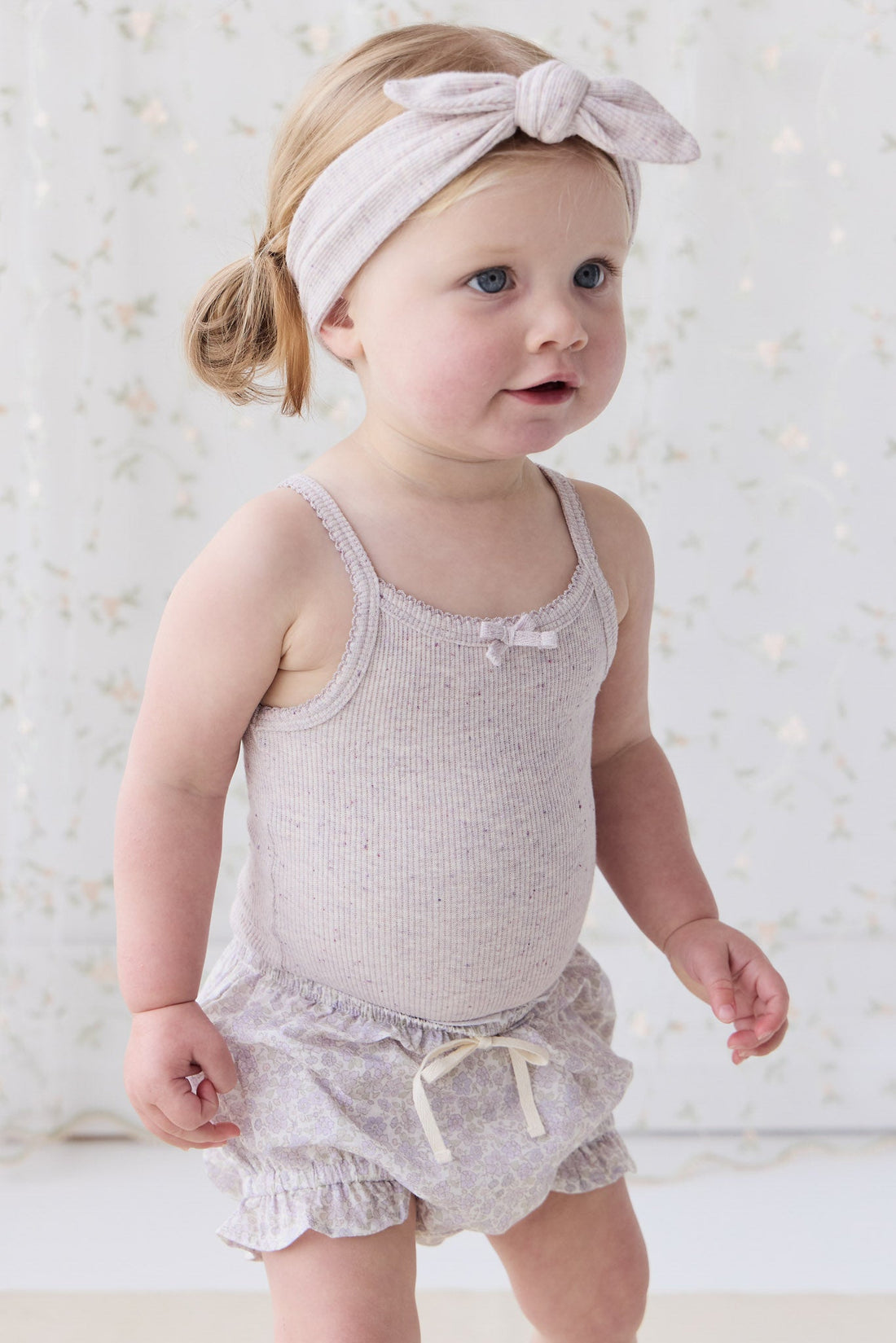 Organic Cotton Frill Bloomer - Chloe Lavender Childrens Bloomer from Jamie Kay Australia