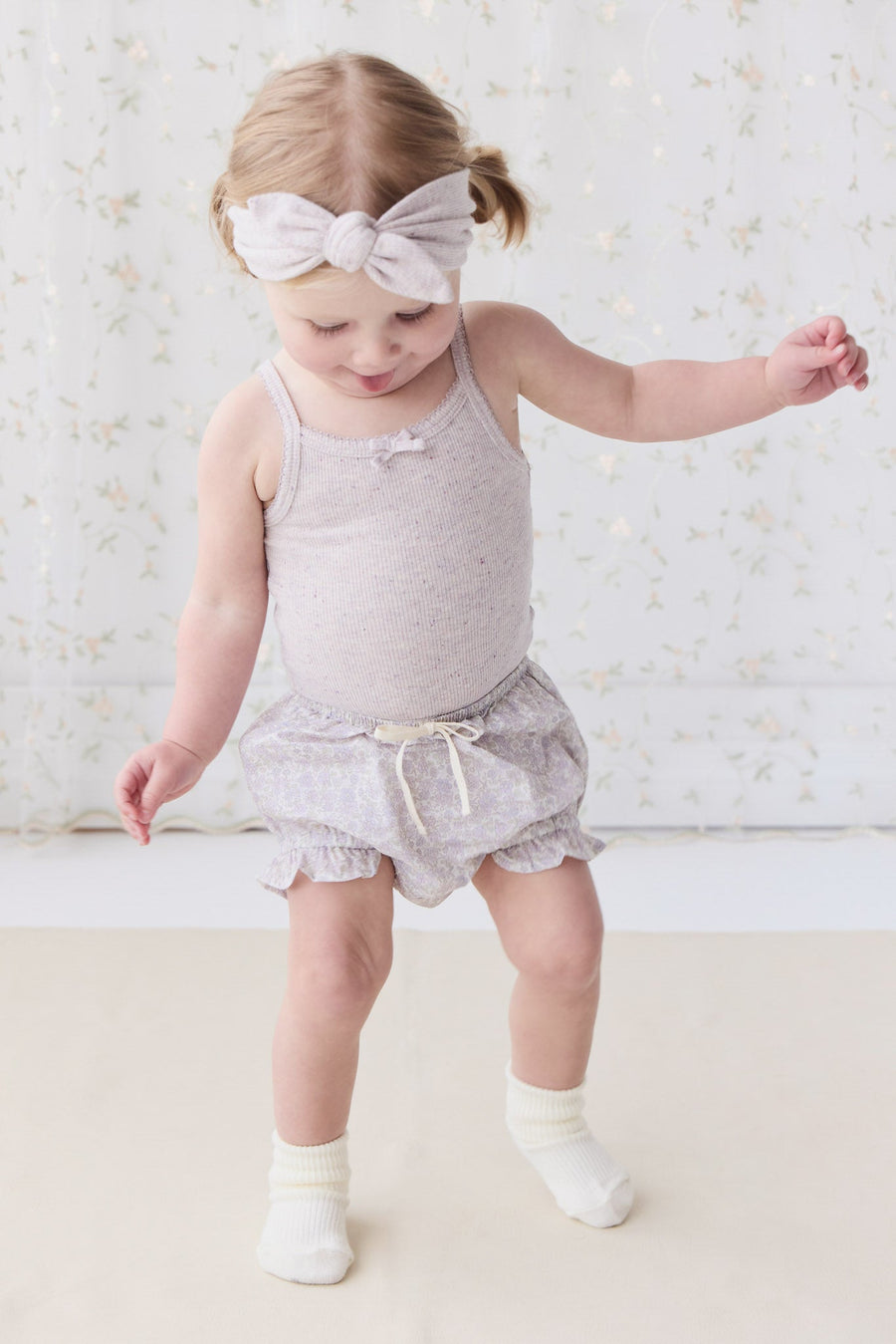 Organic Cotton Frill Bloomer - Chloe Lavender Childrens Bloomer from Jamie Kay Australia