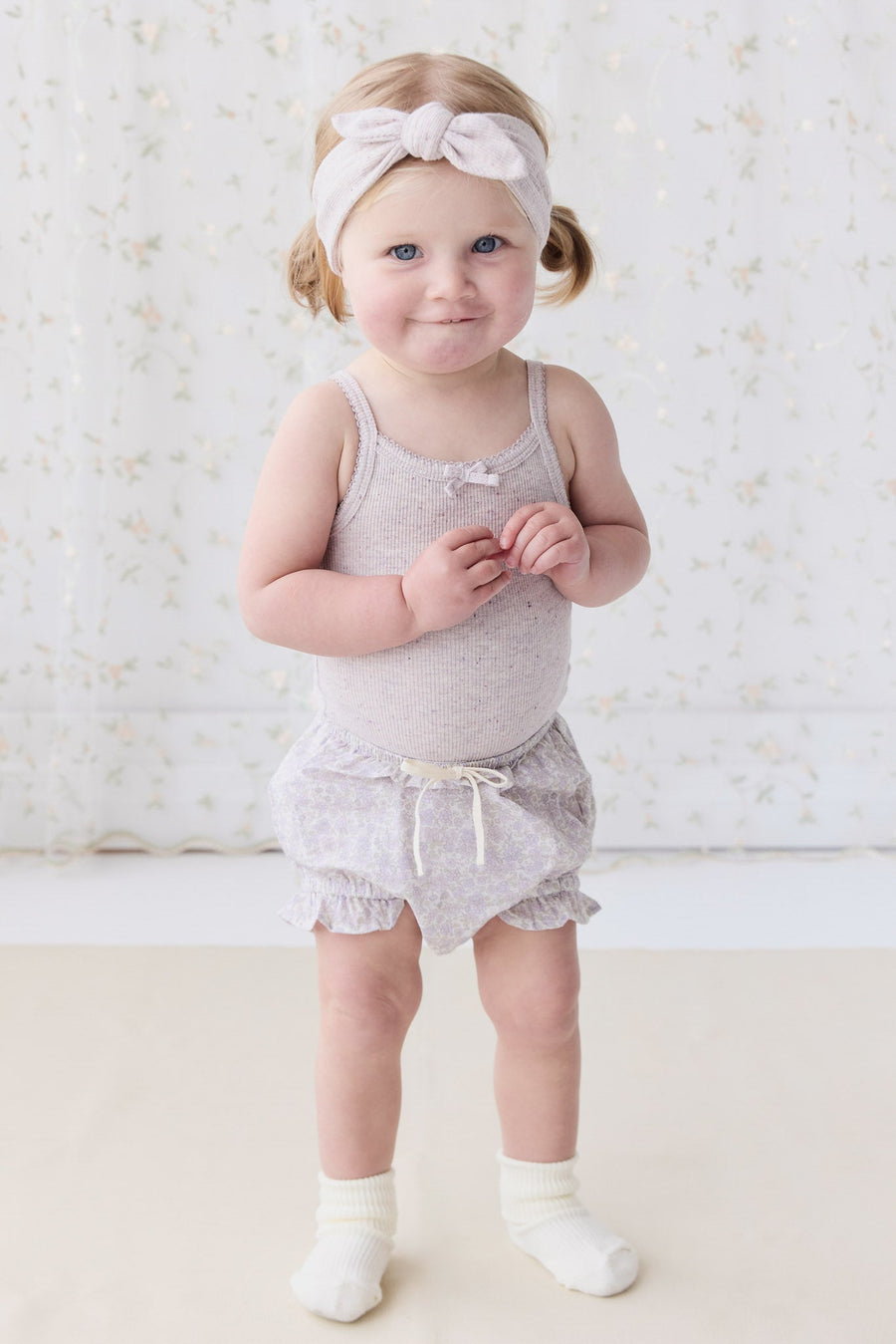 Organic Cotton Frill Bloomer - Chloe Lavender Childrens Bloomer from Jamie Kay Australia