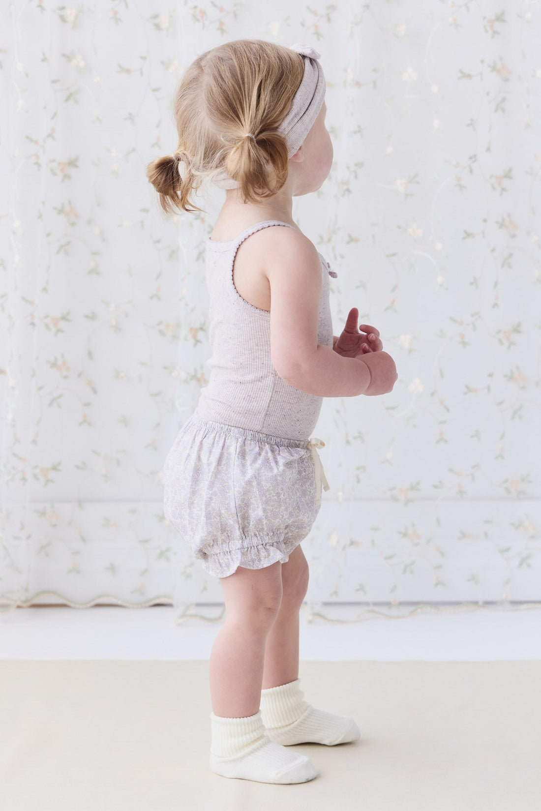 Organic Cotton Frill Bloomer - Chloe Lavender Childrens Bloomer from Jamie Kay Australia