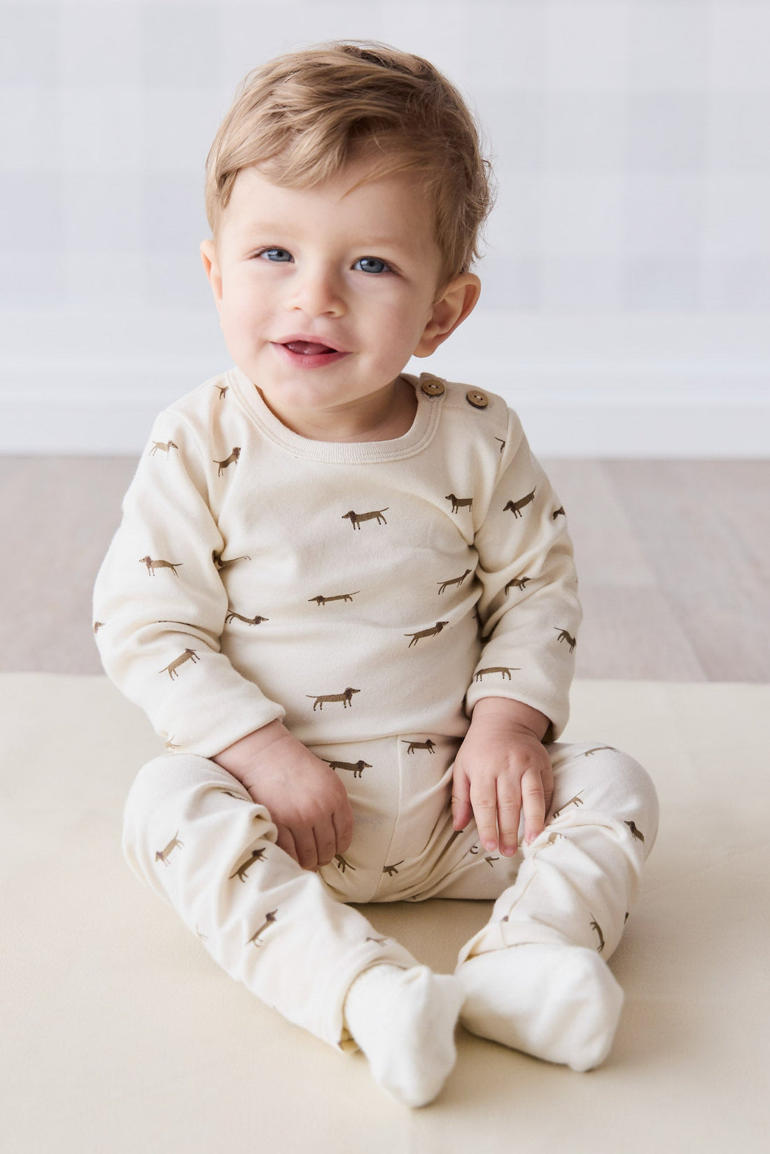 Organic Cotton Fernley Bodysuit - Cosy Basil Cloud Childrens Bodysuit from Jamie Kay Australia