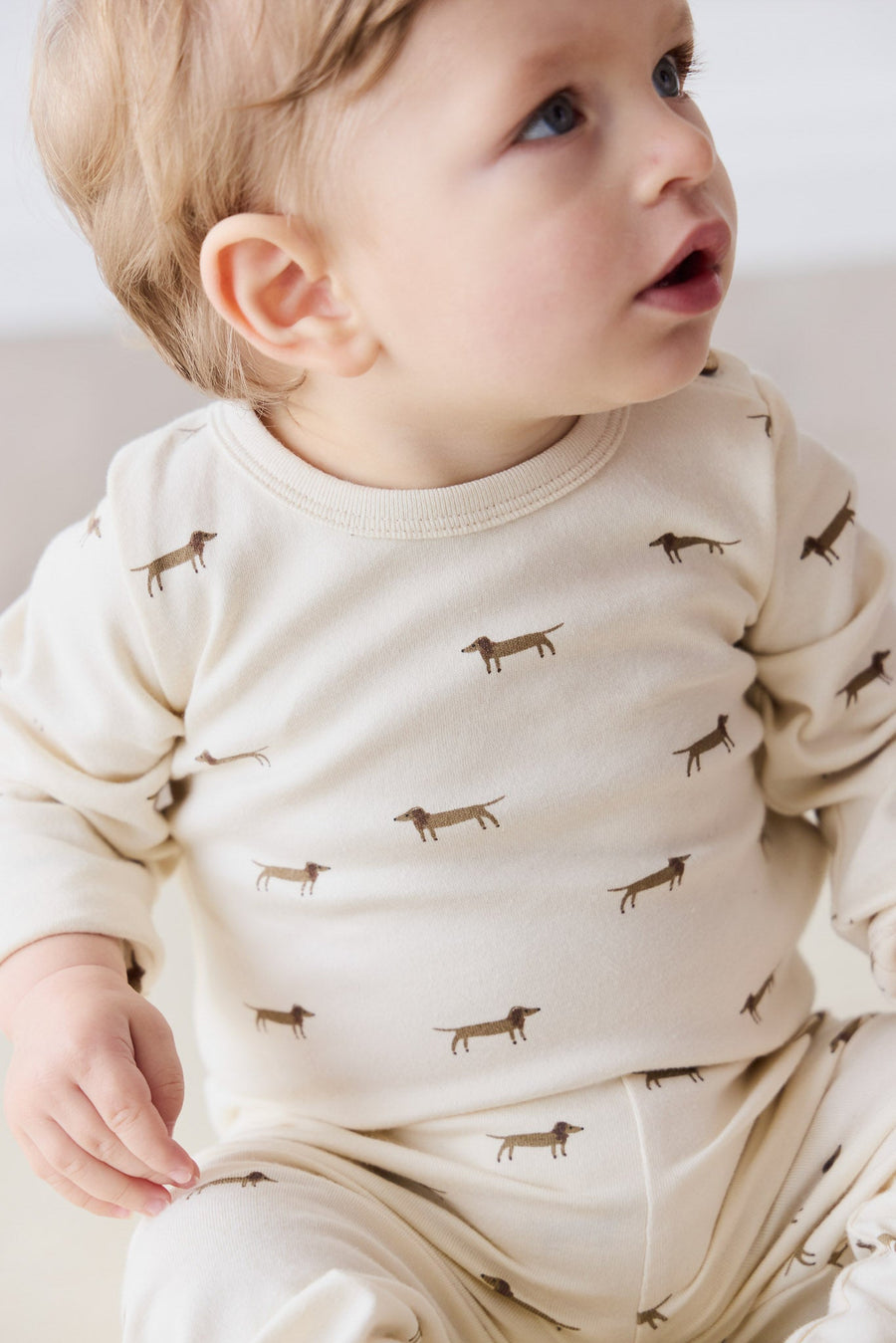 Organic Cotton Fernley Bodysuit - Cosy Basil Cloud Childrens Bodysuit from Jamie Kay Australia