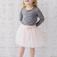 Organic Cotton Long Sleeve Top - Rosalie Floral Lava Childrens Top from Jamie Kay Australia