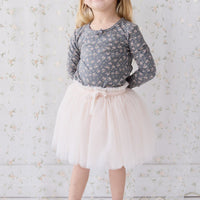 Organic Cotton Long Sleeve Top - Rosalie Floral Lava Childrens Top from Jamie Kay Australia