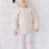 Organic Cotton Fine Rib Legging - Tulip Fleck Childrens Legging from Jamie Kay Australia