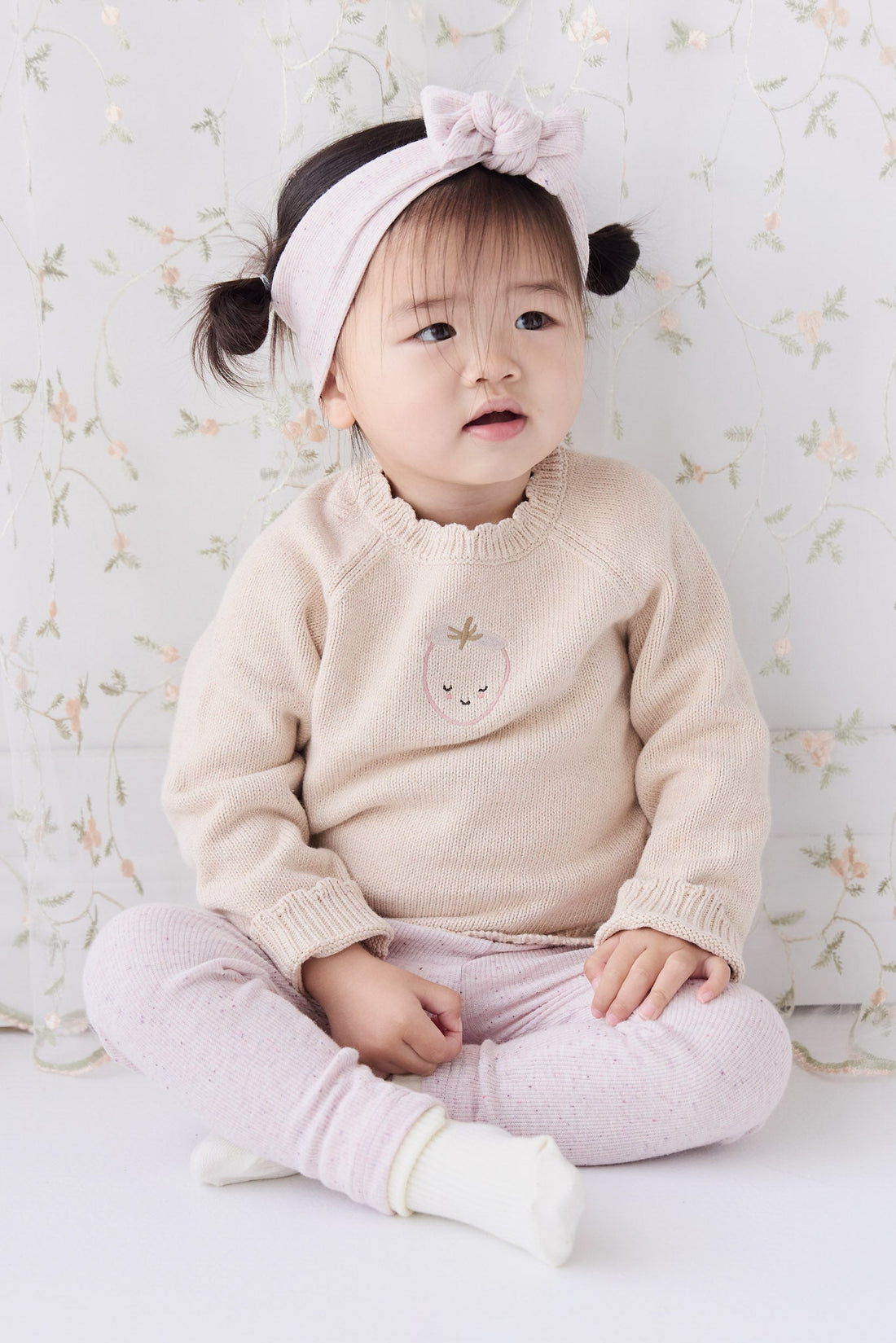 Audrey Knitted Jumper - Oatmeal Marle Childrens Jumper from Jamie Kay Australia