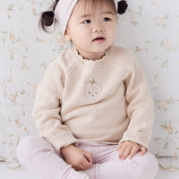 Audrey Knitted Jumper - Oatmeal Marle Childrens Jumper from Jamie Kay Australia