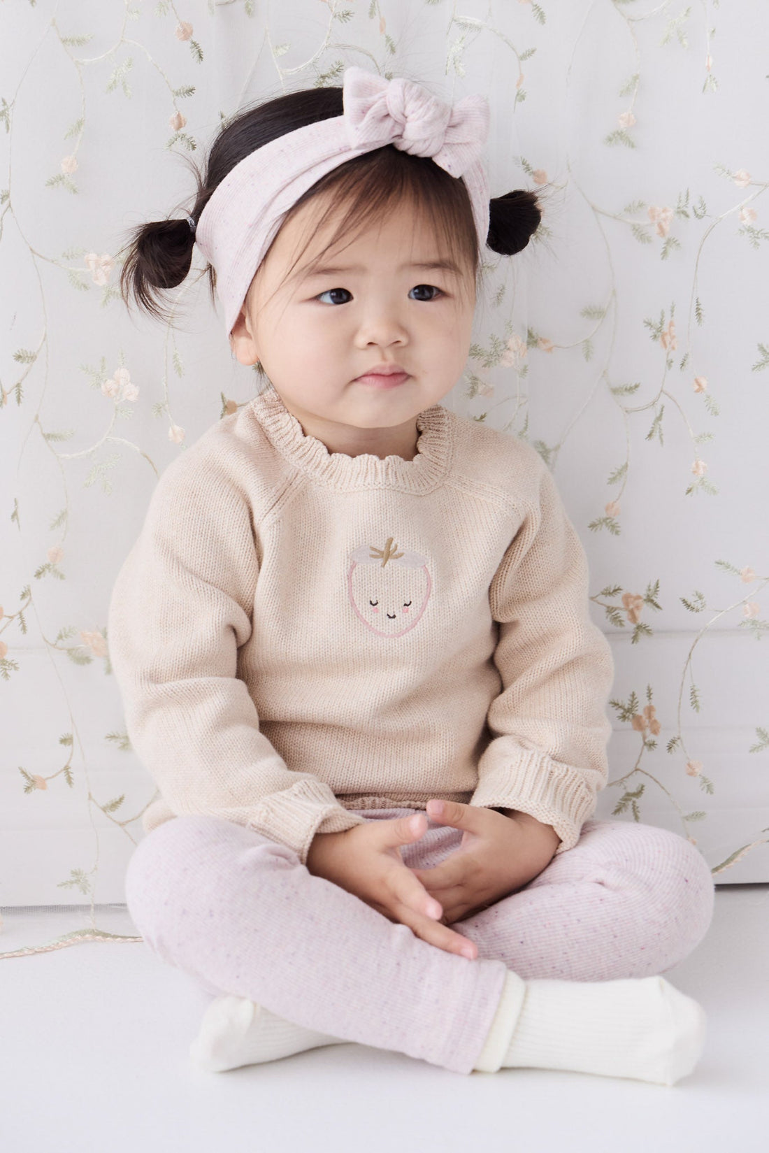 Audrey Knitted Jumper - Oatmeal Marle Childrens Jumper from Jamie Kay Australia