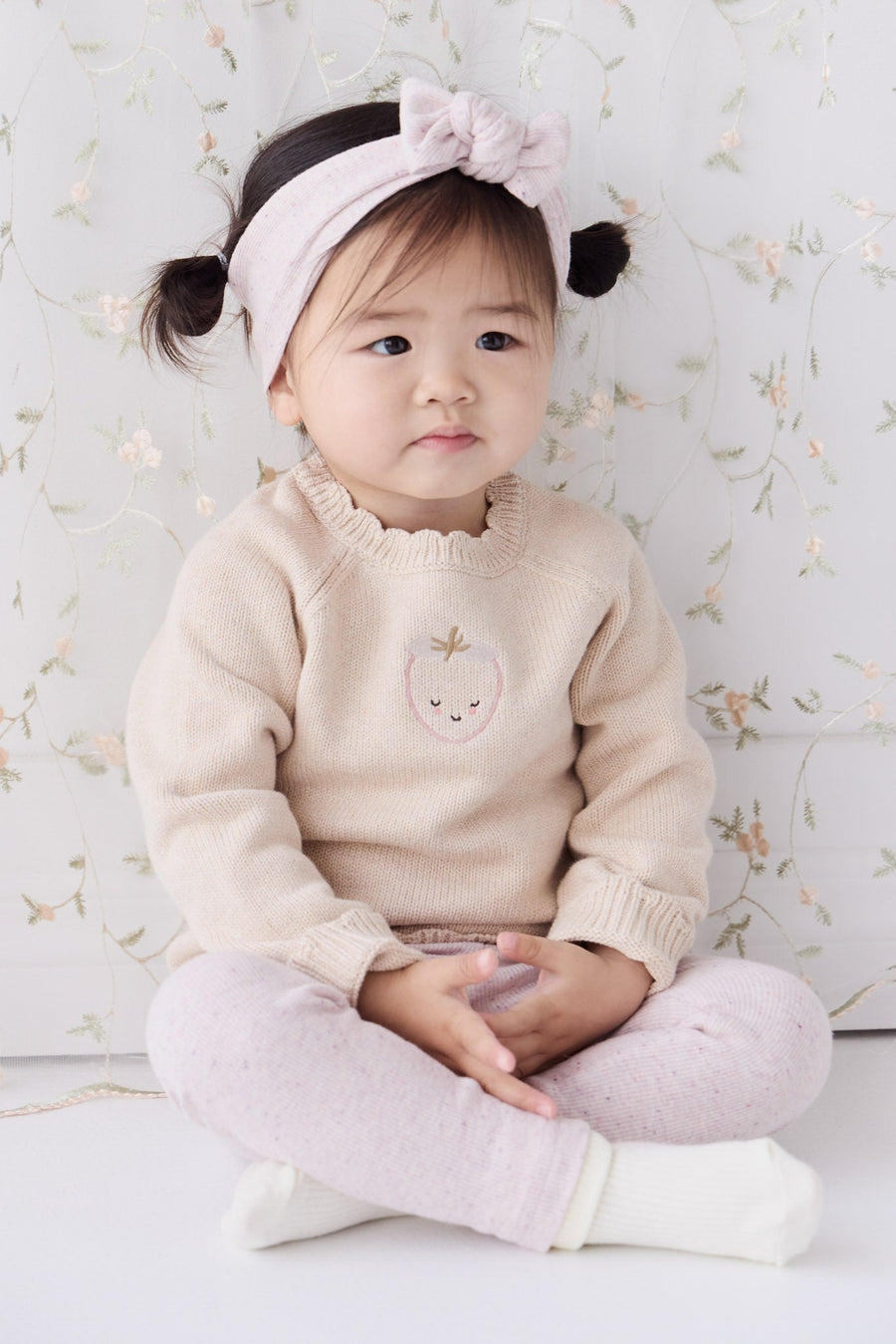 Audrey Knitted Jumper - Oatmeal Marle Childrens Jumper from Jamie Kay Australia