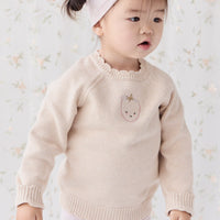 Audrey Knitted Jumper - Oatmeal Marle Childrens Jumper from Jamie Kay Australia