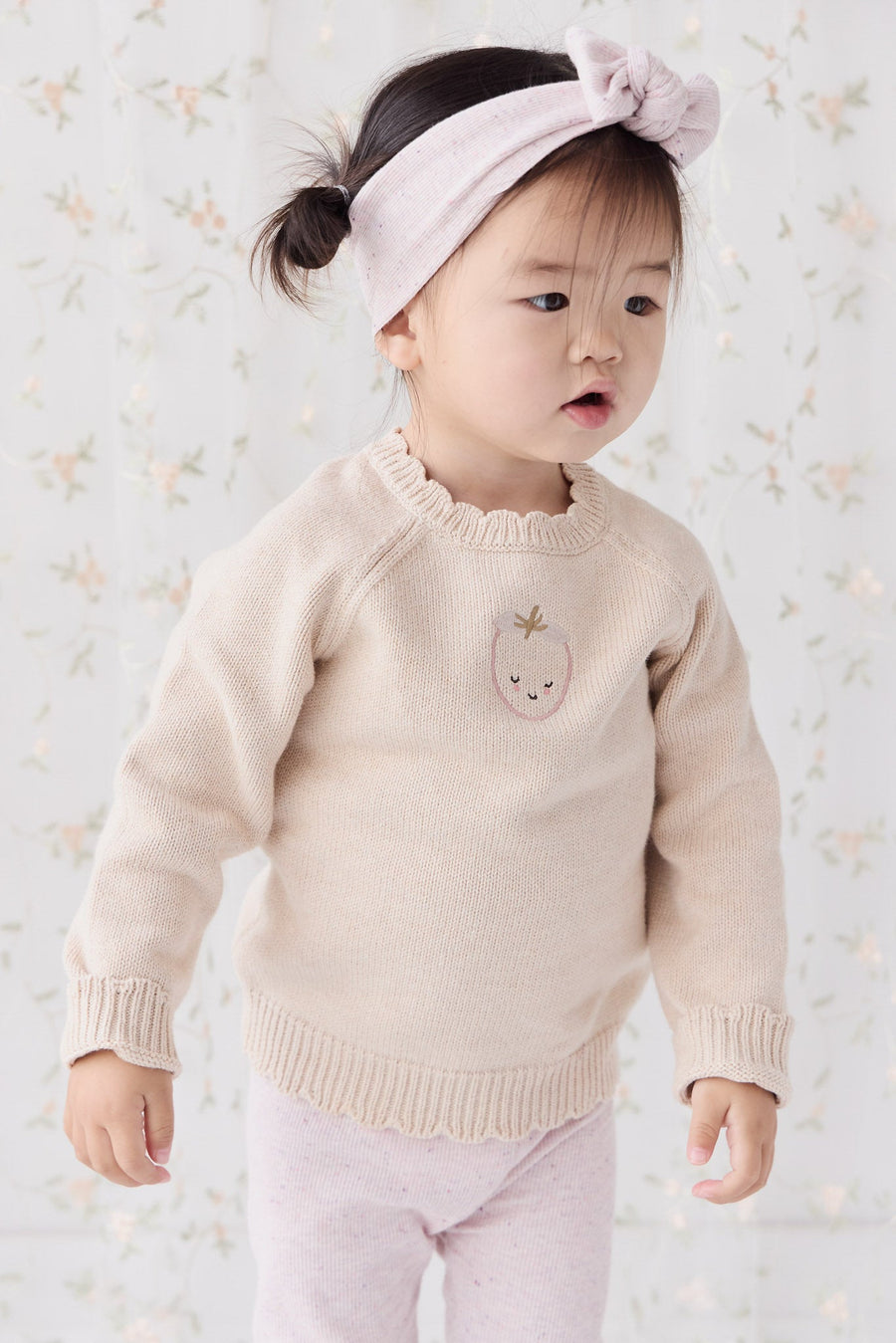 Audrey Knitted Jumper - Oatmeal Marle Childrens Jumper from Jamie Kay Australia