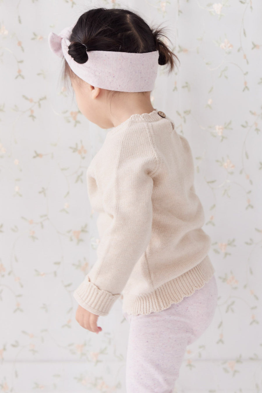 Audrey Knitted Jumper - Oatmeal Marle Childrens Jumper from Jamie Kay Australia